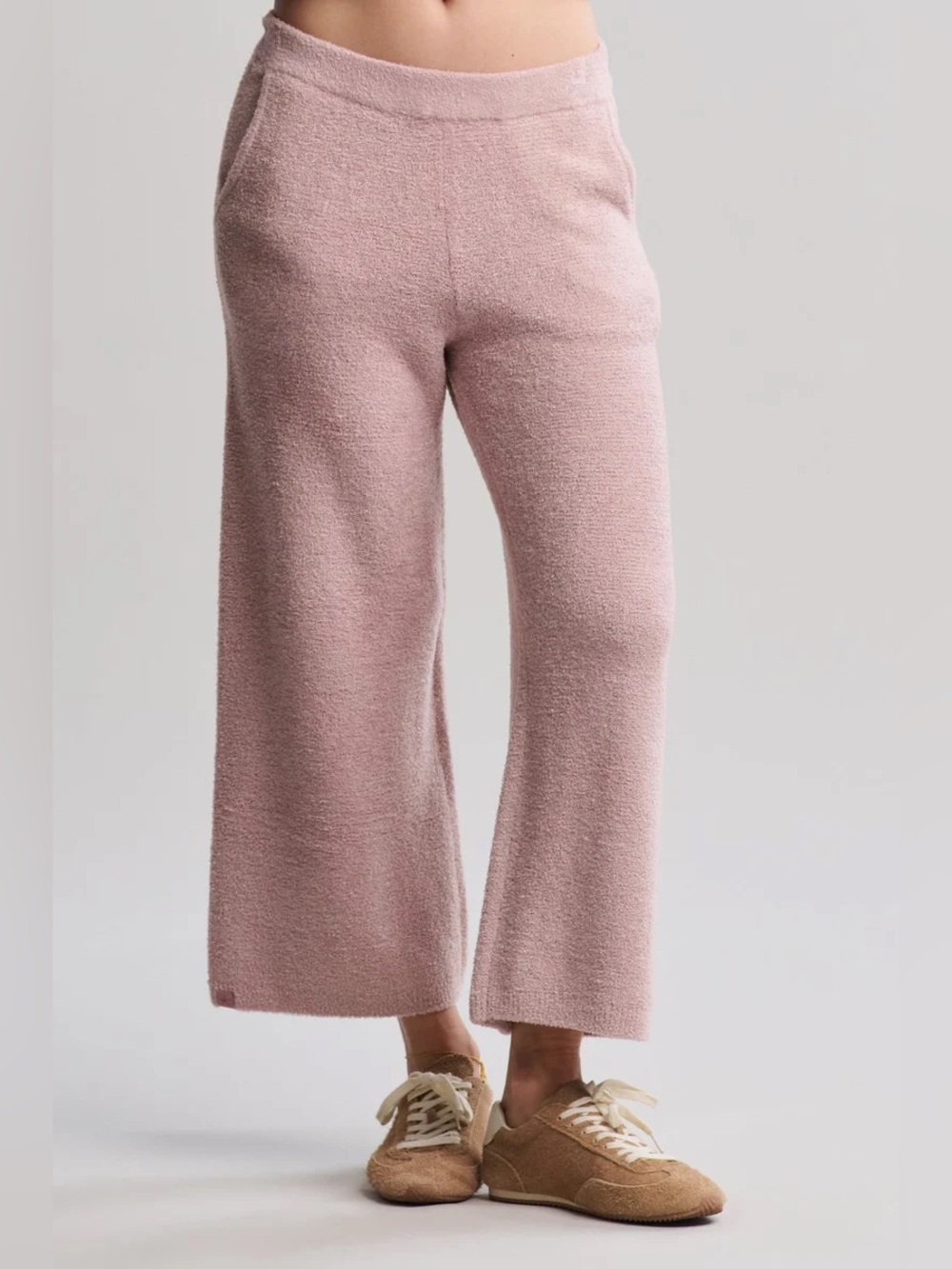 🆕 Barefoot Dreams Cozy Chic Lite Textured Crop Pant -Teaberry NWT SZ SM